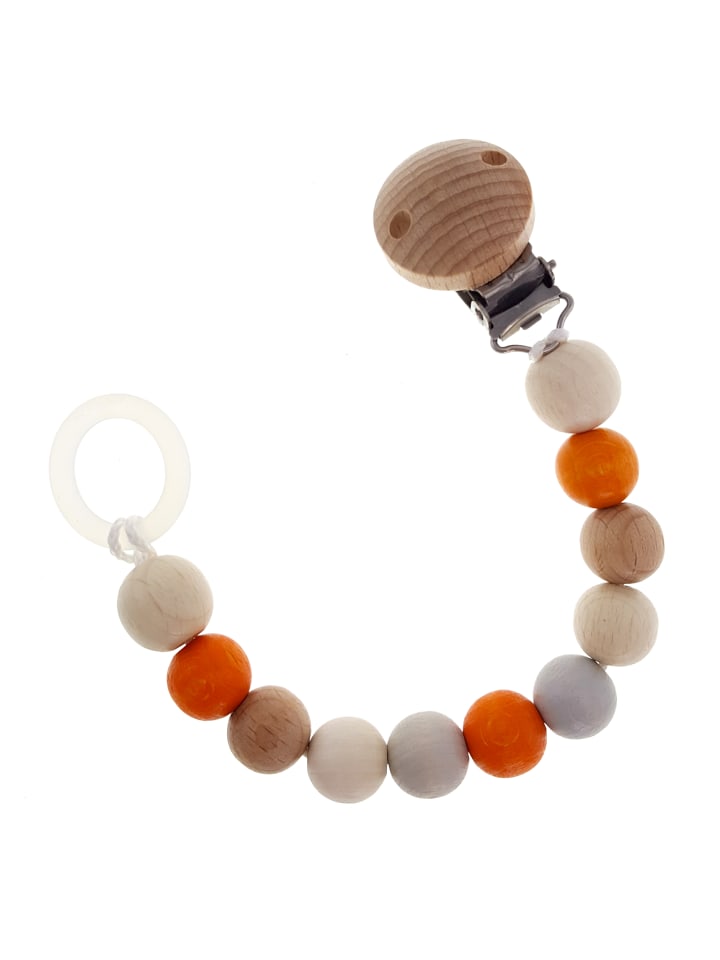 Hess Holzspielzeug  Schnullerkette in Natur / Orange günstig kaufen onesize