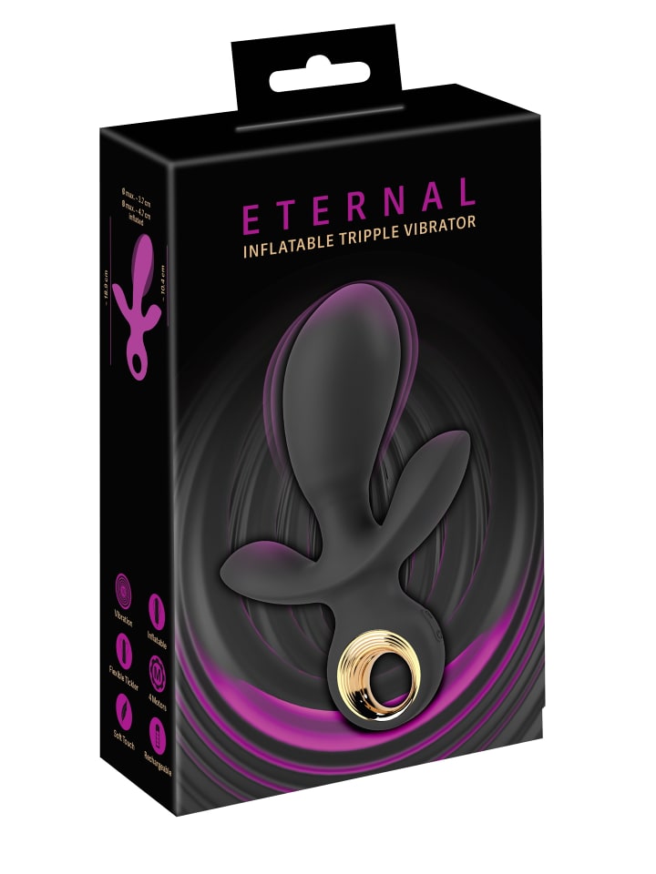 You2Toys Triple-Vibrator Inflatable Triple Vibrator in schwarz günstig kaufen 18,8 cm