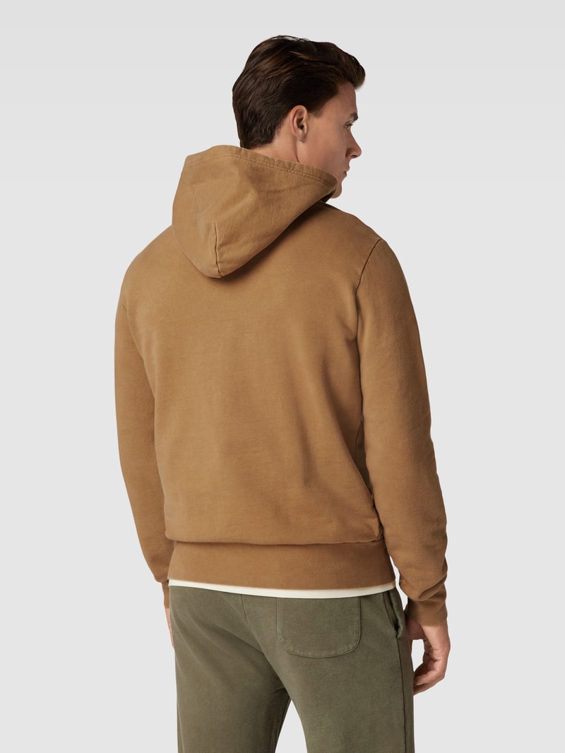 Hoodie mit Label-Stitching in hellbraun