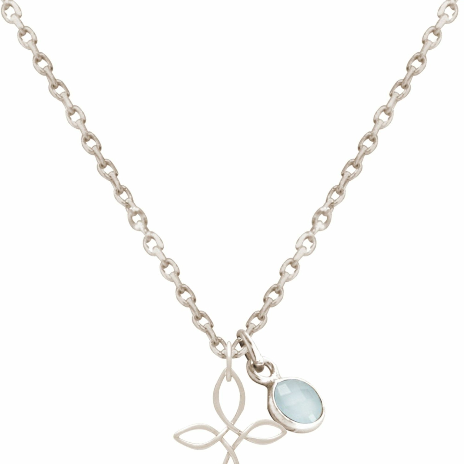 Halskette mit Anhänger 'Keltisches Kreuz - Chalcedon'