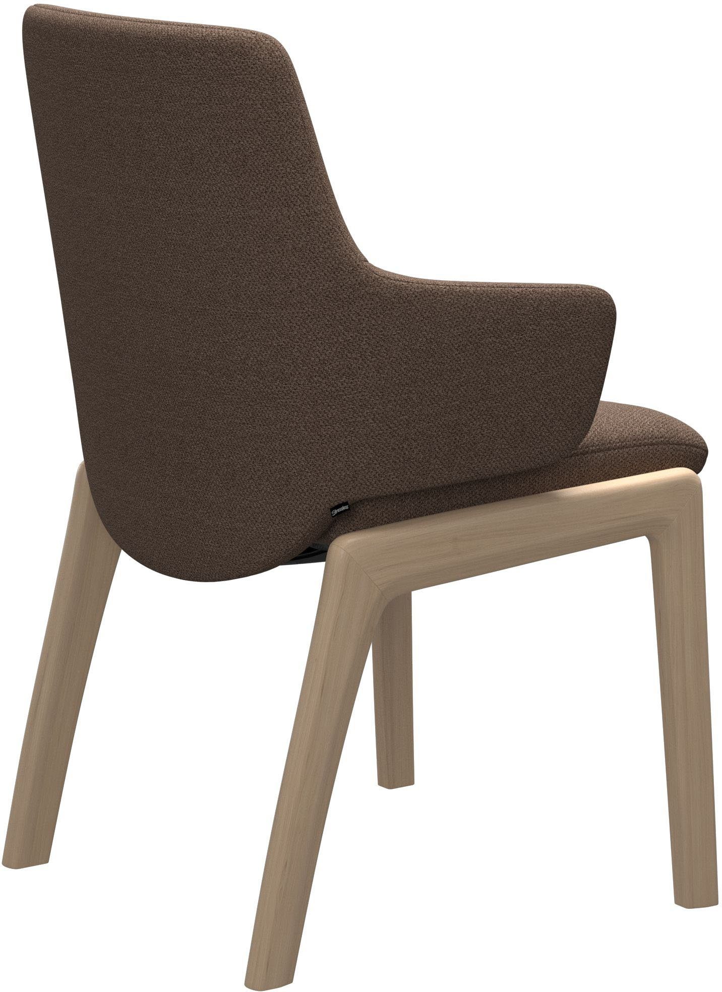 Stressless® Polsterstuhl Laurel, Low Back mit Armlehne, Größe L, mit abgerundeten Beinen in Eiche natur