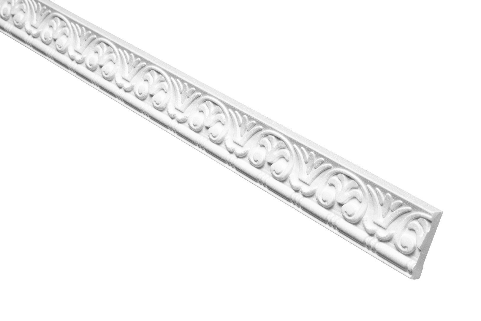 marbet design Zierleiste B-10, Wand- und Deckenumrandung aus Styropor (EPS) - 2 Meter Flachleiste, leicht & formfestes, weißes Zierprofil - Wandleiste