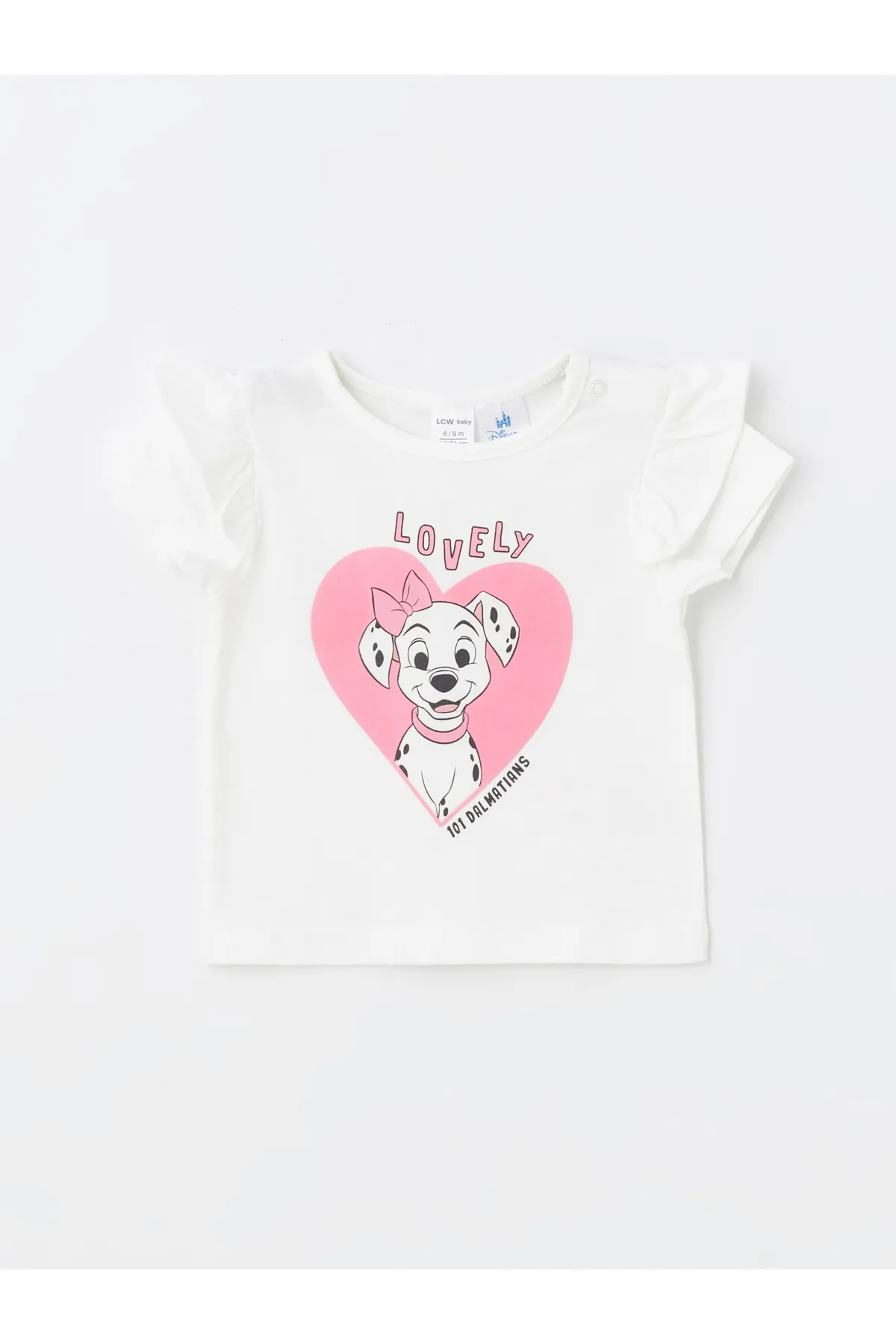 LC Waikiki  2-teiliges Set aus kurzärmeliger 101 Dalmatiner-Bluse und Leggings für Babymädchen mit Rundhalsausschnitt