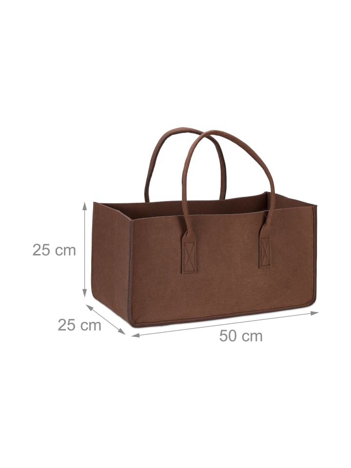 relaxdays 2x Kaminholztasche in Braun günstig kaufen onesize