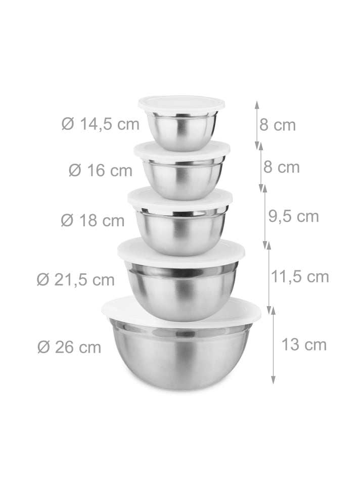 relaxdays Küchen-Set 18 teilig in Silber/Weiß günstig kaufen onesize