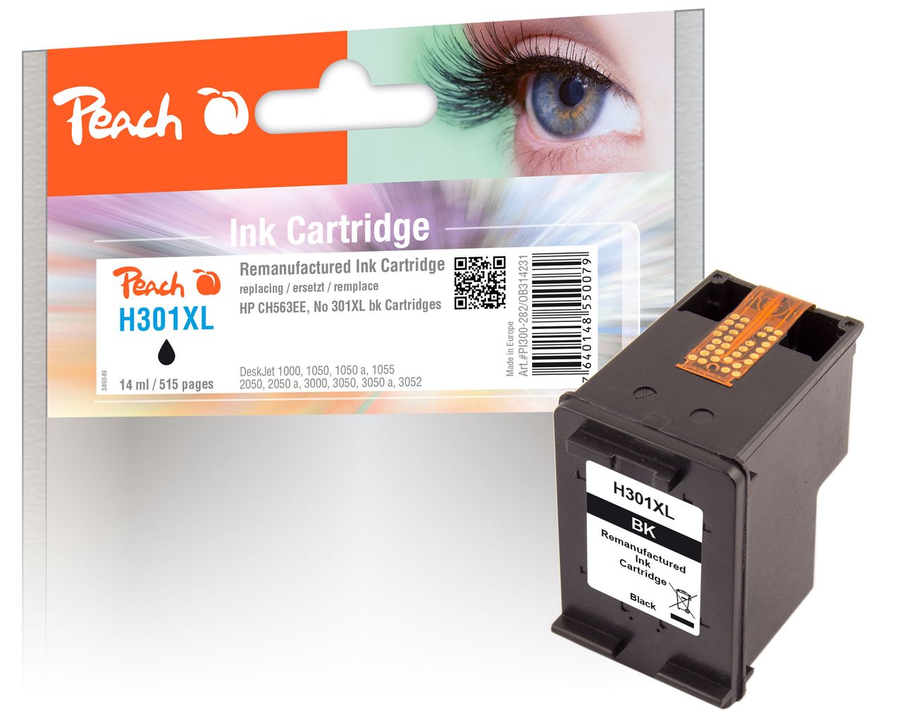 Peach Druckkopf schwarz ersetzt HP No. 301XL bk