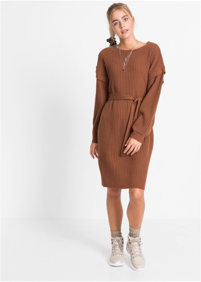 Strickkleid mit Bindeband