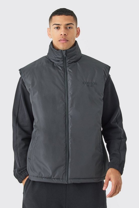 Oversize Weste mit Trichterkragen