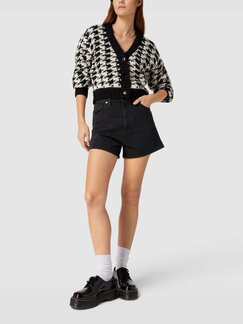 Jeansshorts in 5-Pocket-Design Modell 'HIGH WAISTED MOM SHORT' in schwarz