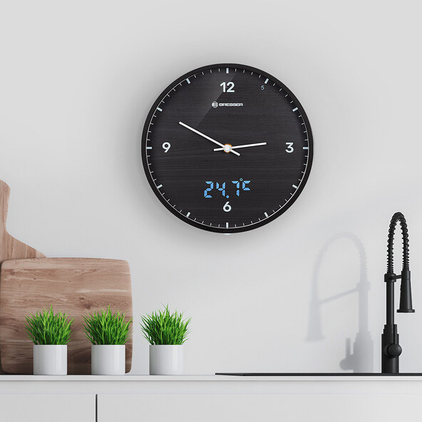 Wanduhr MyTime LEDsec, schwarz