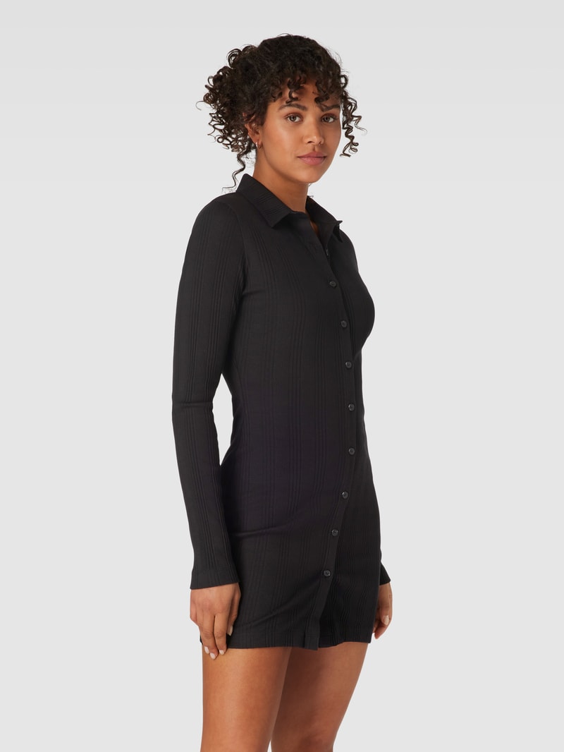 Minikleid mit Umlegekragen Modell 'BADGE' in black
