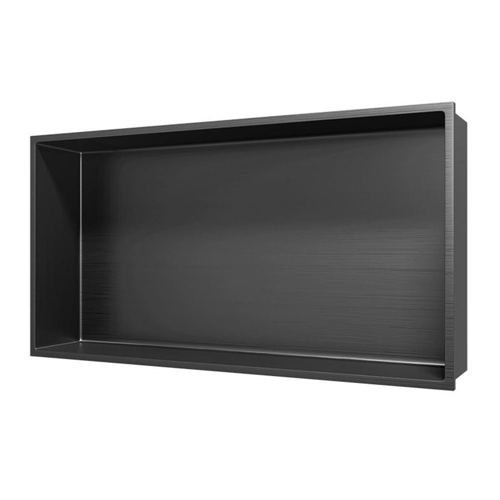 Aloni Regalaufsatz HEC60GG, (1-St), Aloni Wandnische Edelstahl grau gebürstet rostfrei 300x600x100mm