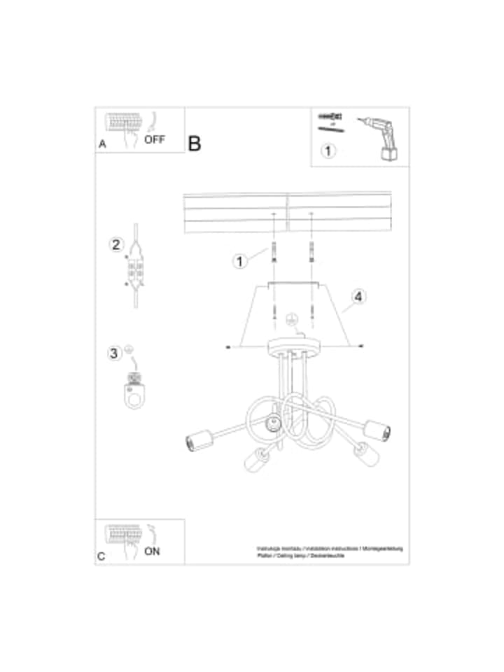 Nice Lamps Kronleuchter KNOT 5 glanzgold H 125 günstig kaufen onesize