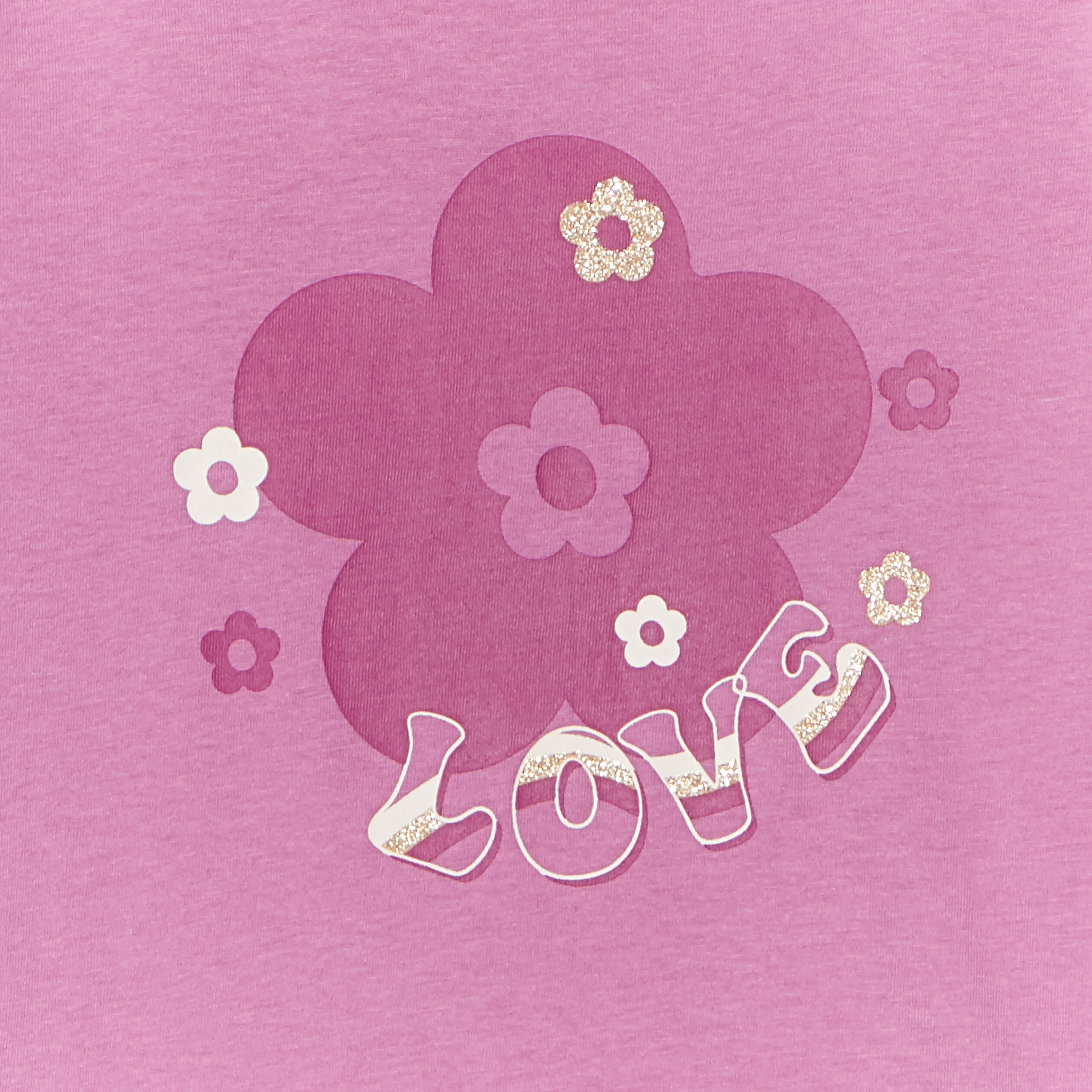 T-shirt col rond manches longues coton violet fille | La Halle