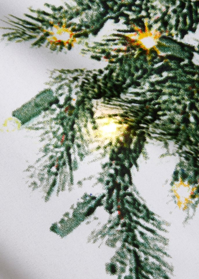 LED-Vorhang mit Tannenbaum Druck (1er Pack)