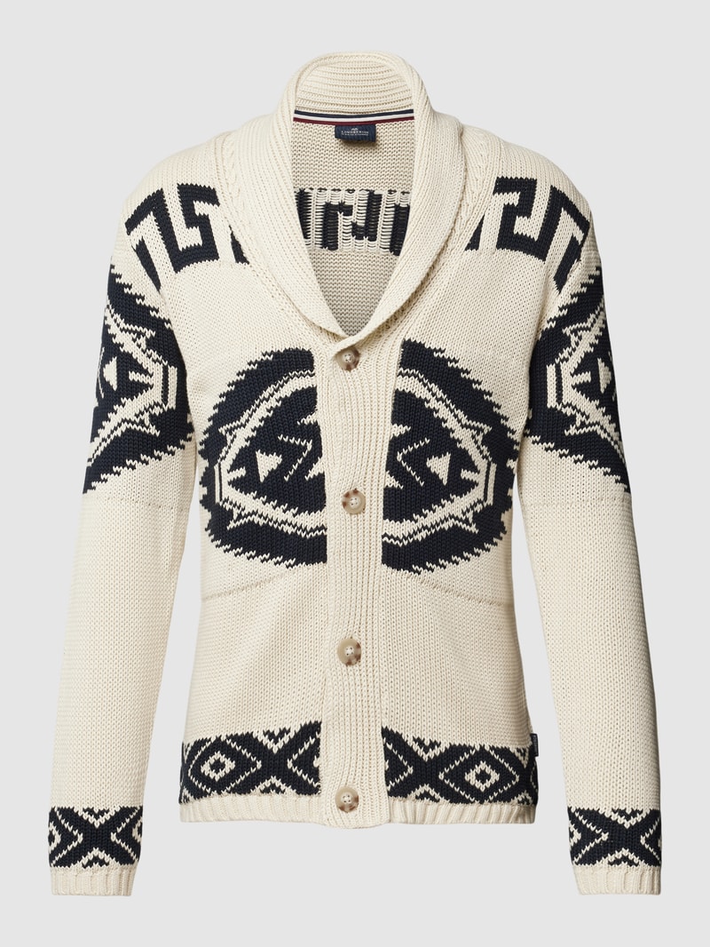 Strickjacke mit Knopfleiste in ecru