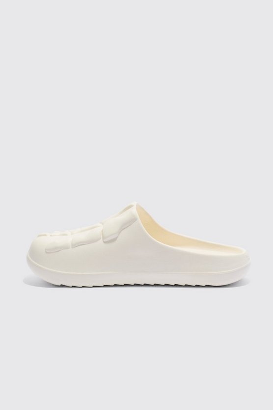 Perforierte Mules mit Skelett-Print