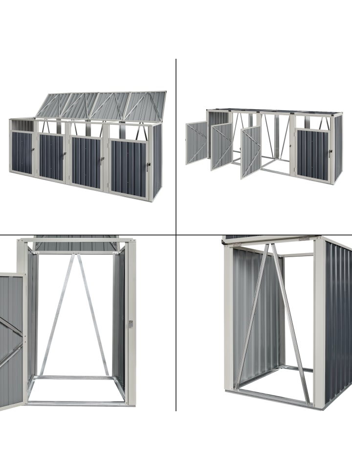 pro.tec Mülltonnenbox Tarbek für 4 Tonnen in Anthrazit (B)292cm günstig kaufen onesize