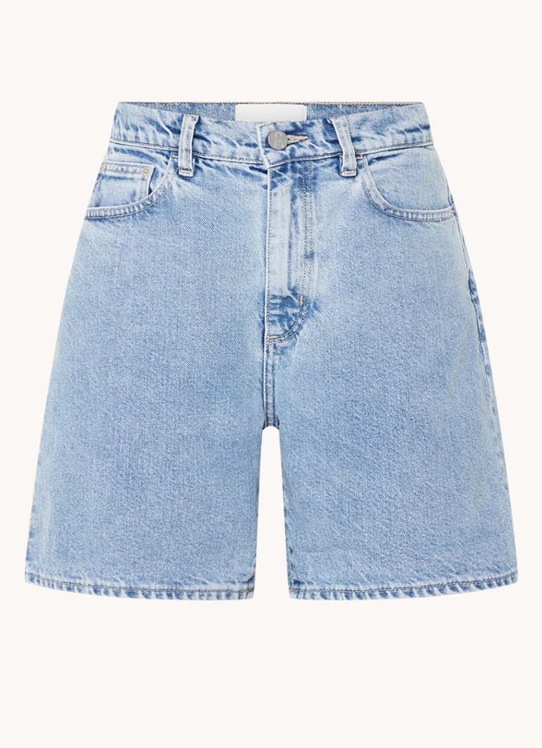 Pantaloni scurți din denim Sheaari cu talie înaltă și croială dreaptă de la ARMEDANGELS