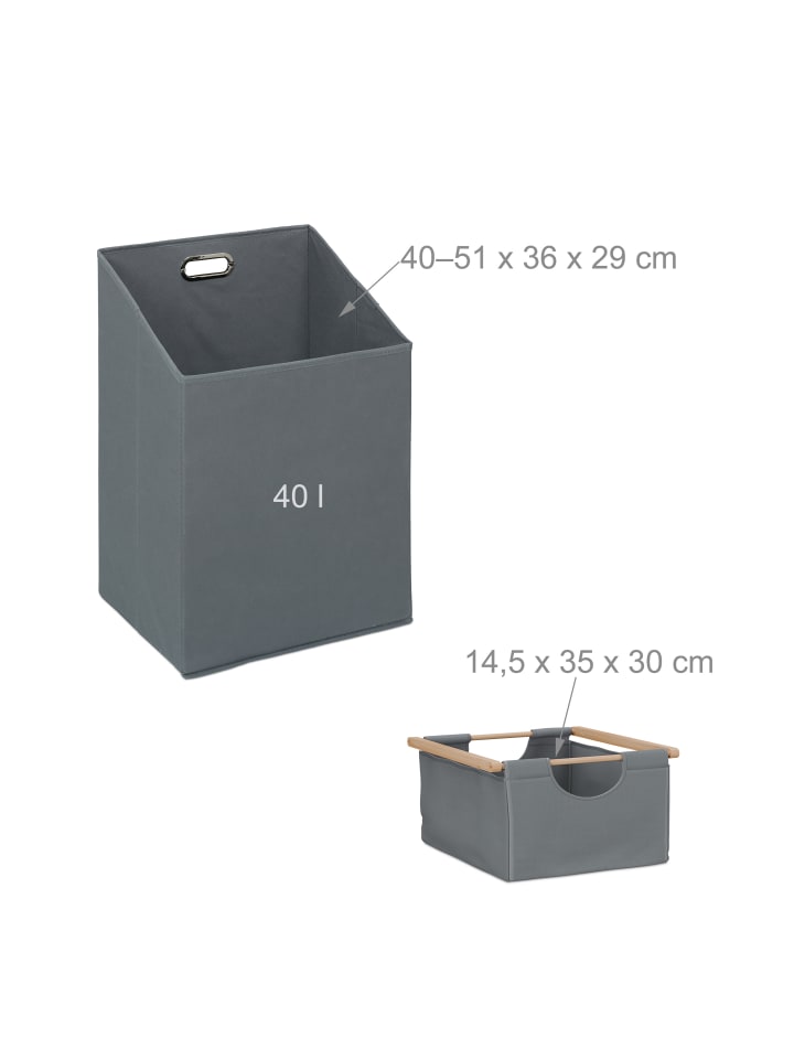 relaxdays Wäschekorb in Natur/ Grau - (B)88 x (H)95 x (T)33 cm günstig kaufen onesize