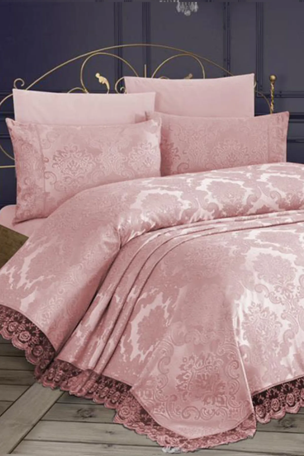 Çeyiz Diyarı  Französische Spitze Kure Tagesdecke für Einzelbett, Puder