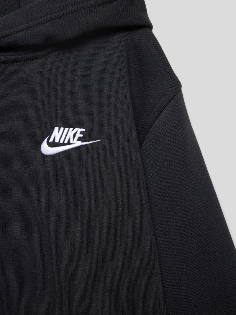 Hoodie mit Label-Stitching in schwarz