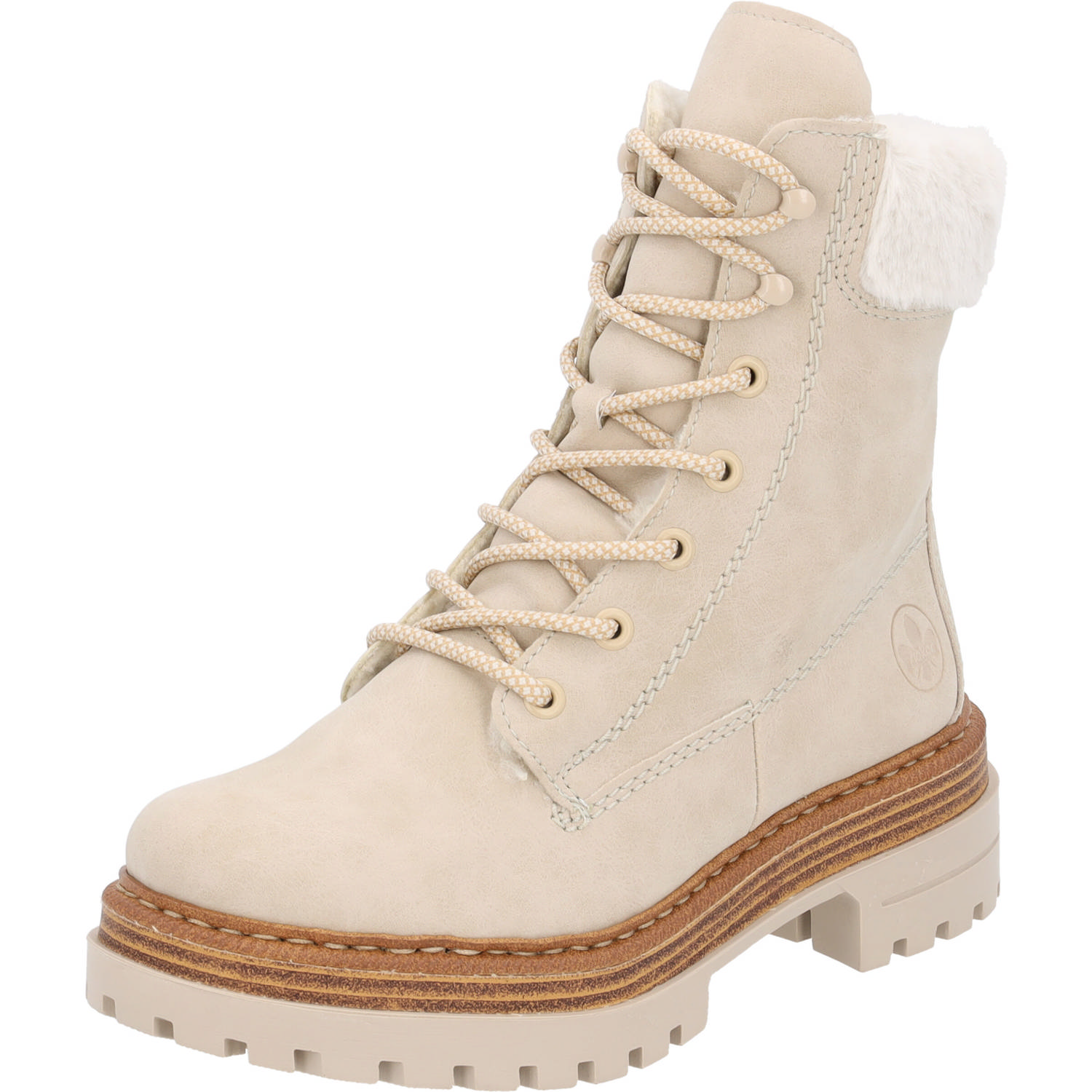 Rieker 75630, Schnürstiefel, Damen, Beige