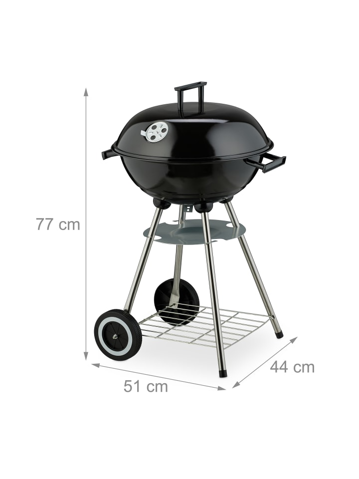 relaxdays Kugelgrill in Schwarz - Ø 44 cm günstig kaufen onesize