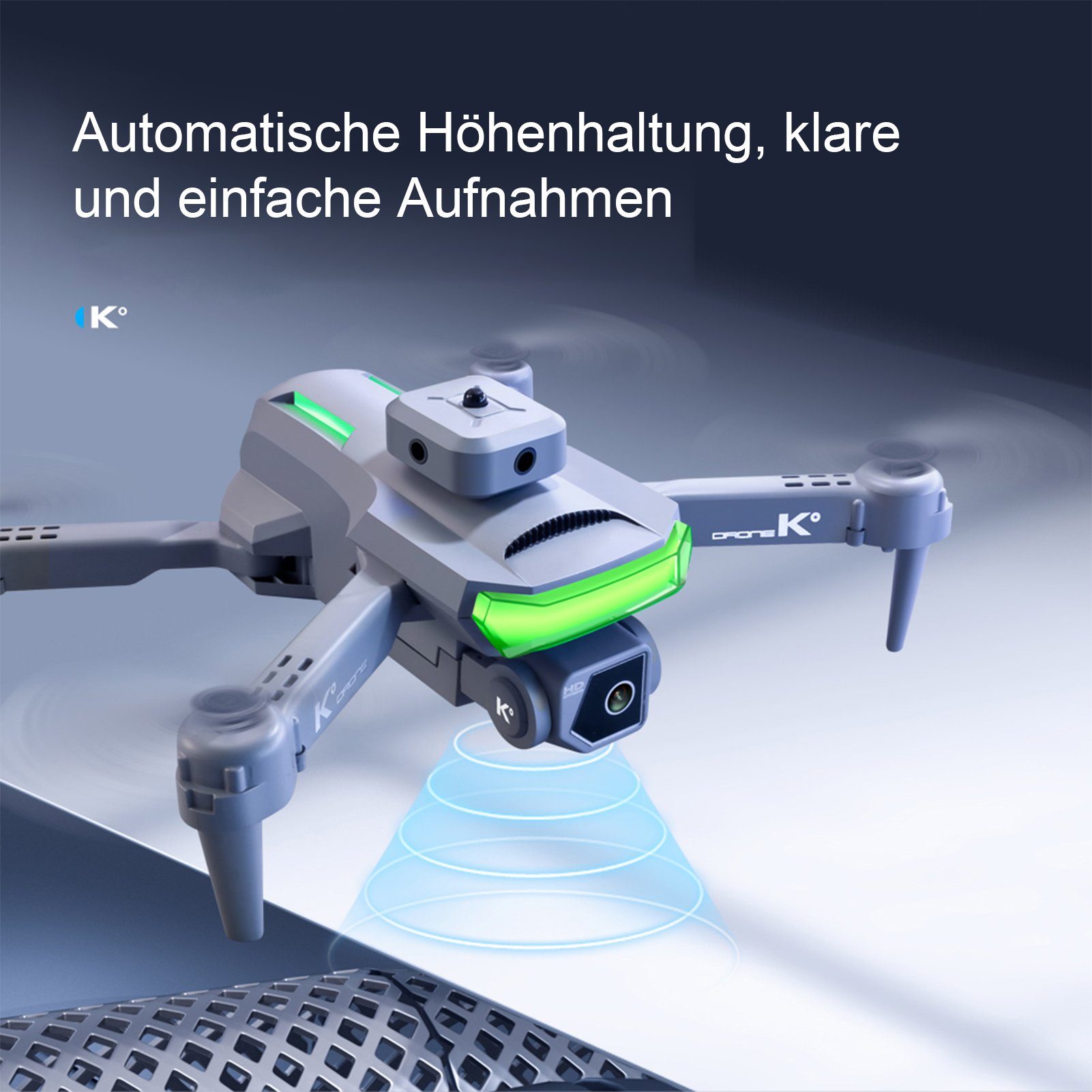 PENGBU RC Drohne mit Kamera HD 4K, RC Faltbare FPV Drohnen für Erwachsene Spielzeug-Drohne (4K, Set, Komplettset, Drone für Kinder Anfänger, 2 Akku Lange Flugzeit)