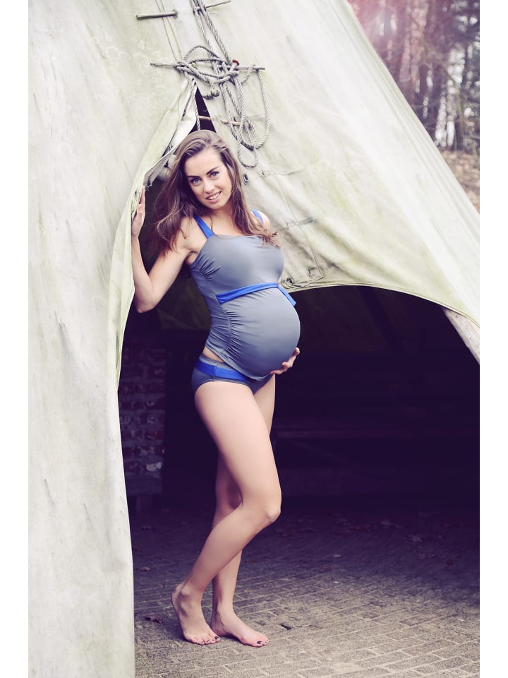 petit amour Umstandsbademode ALENA F/G-Cup Grau-Blau günstig kaufen S Cup F-G