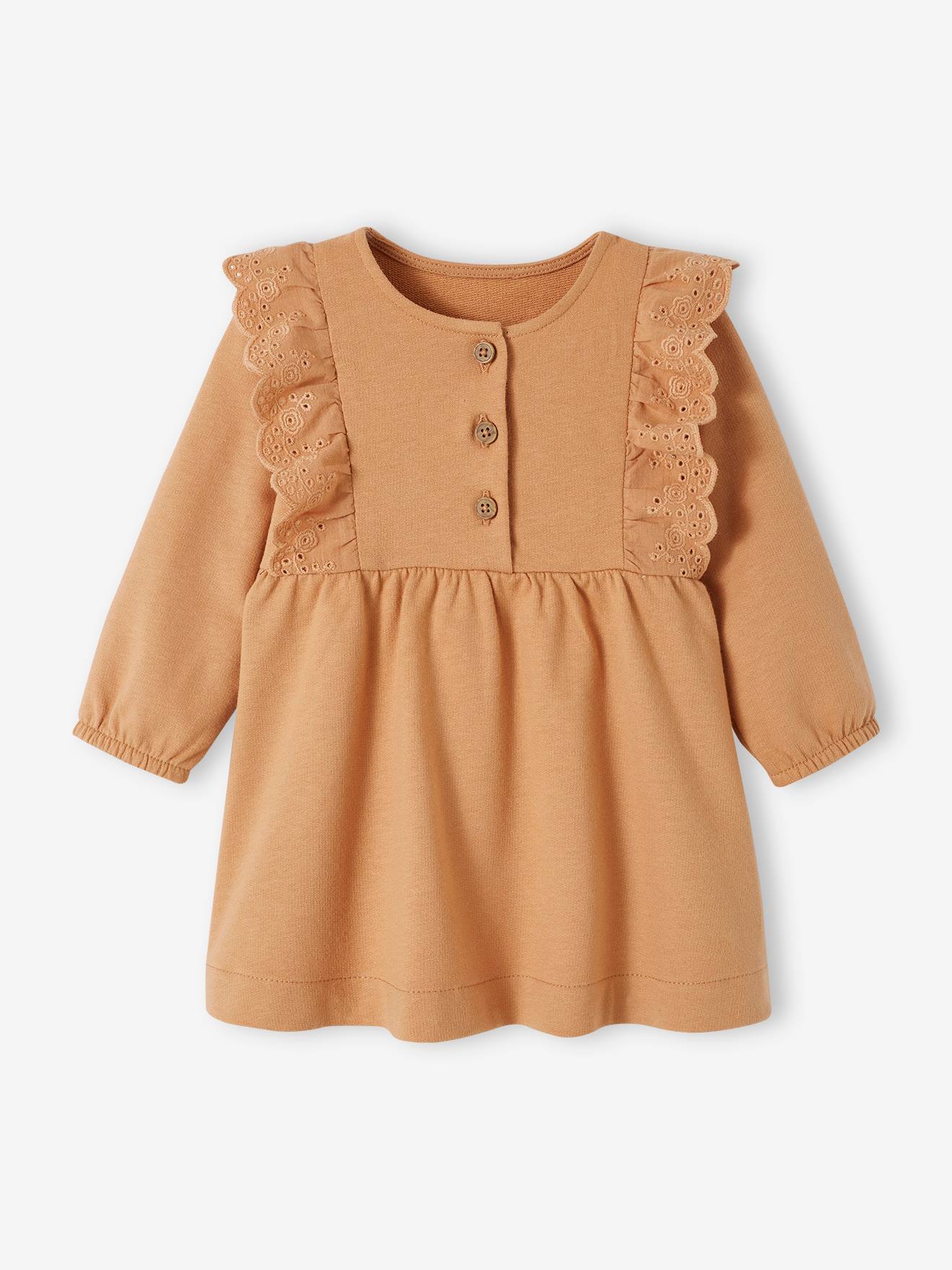 Vertbaudet Mädchen Baby Kleid Oeko-Tex - karamell