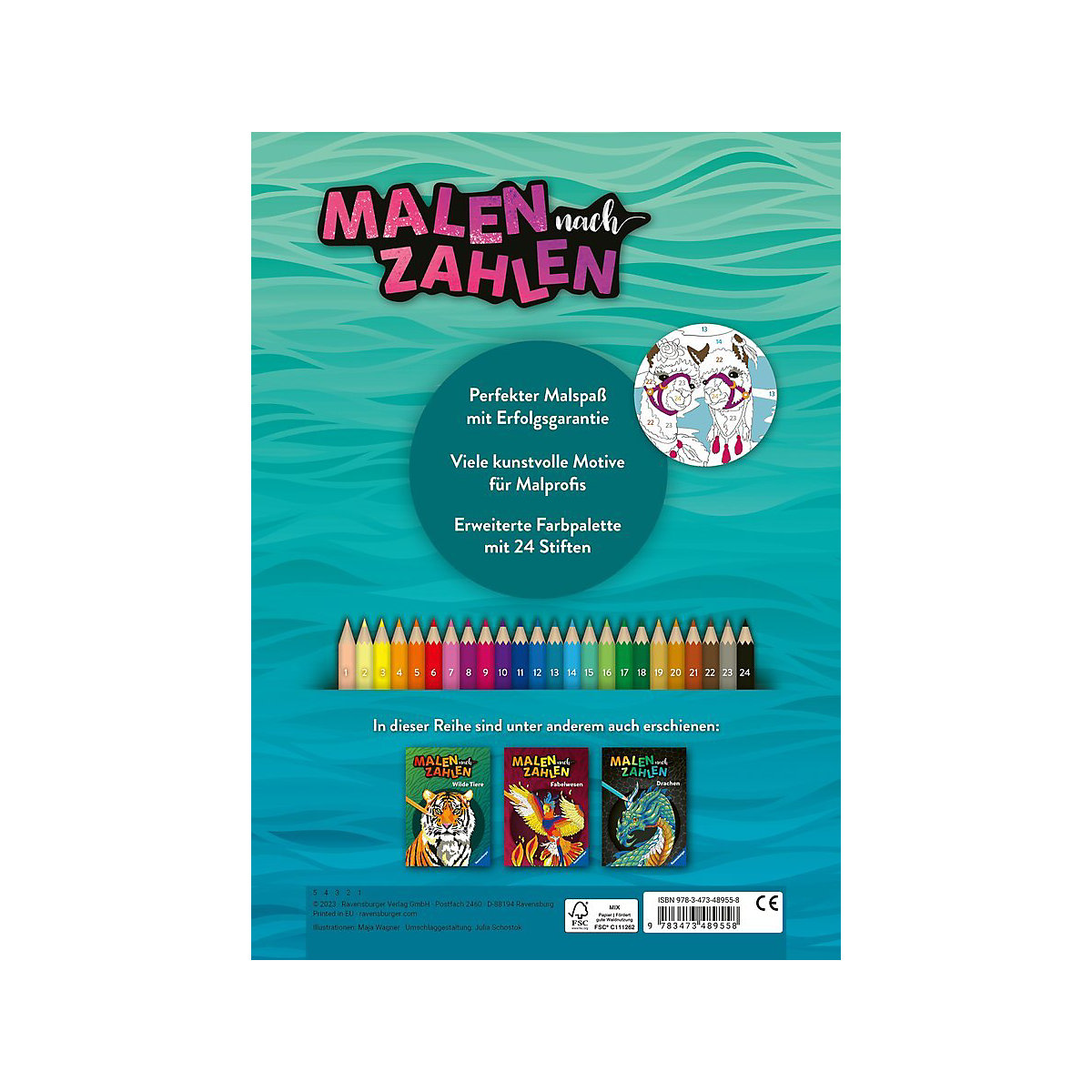 Ravensburger Malen nach Zahlen Animal Dreams - 64 Seiten - 24 Farben - Malbuch mit nummerierten Ausmalfeldern für fortgeschrittene Fans der Reihe