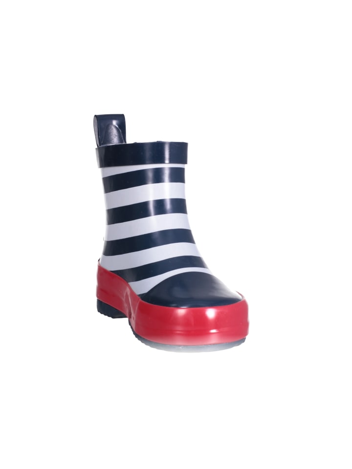 Playshoes Gummistiefel Halbschaft maritim in Marine/weiß günstig kaufen
