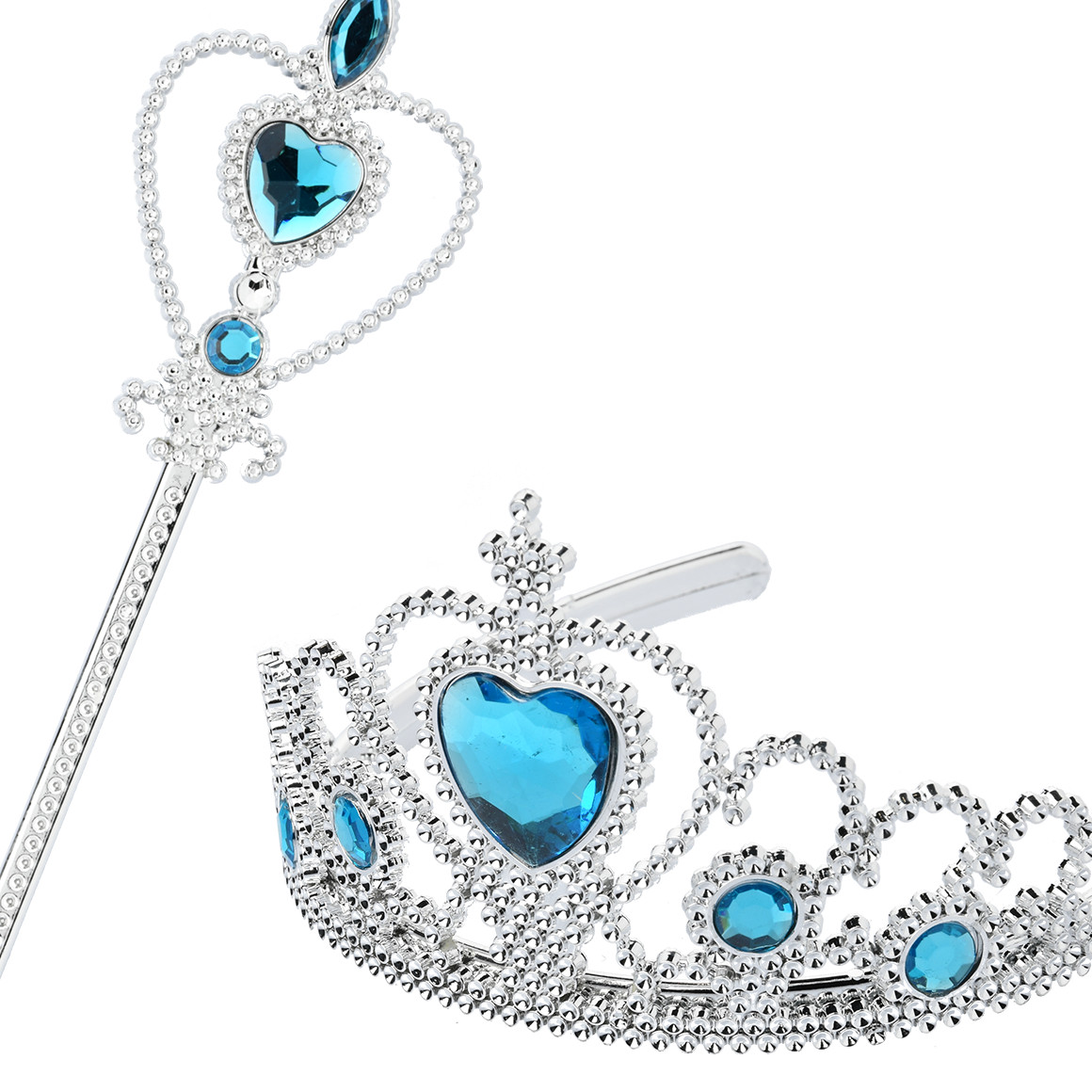 Prinzessinnen Diadem und Stab im Set