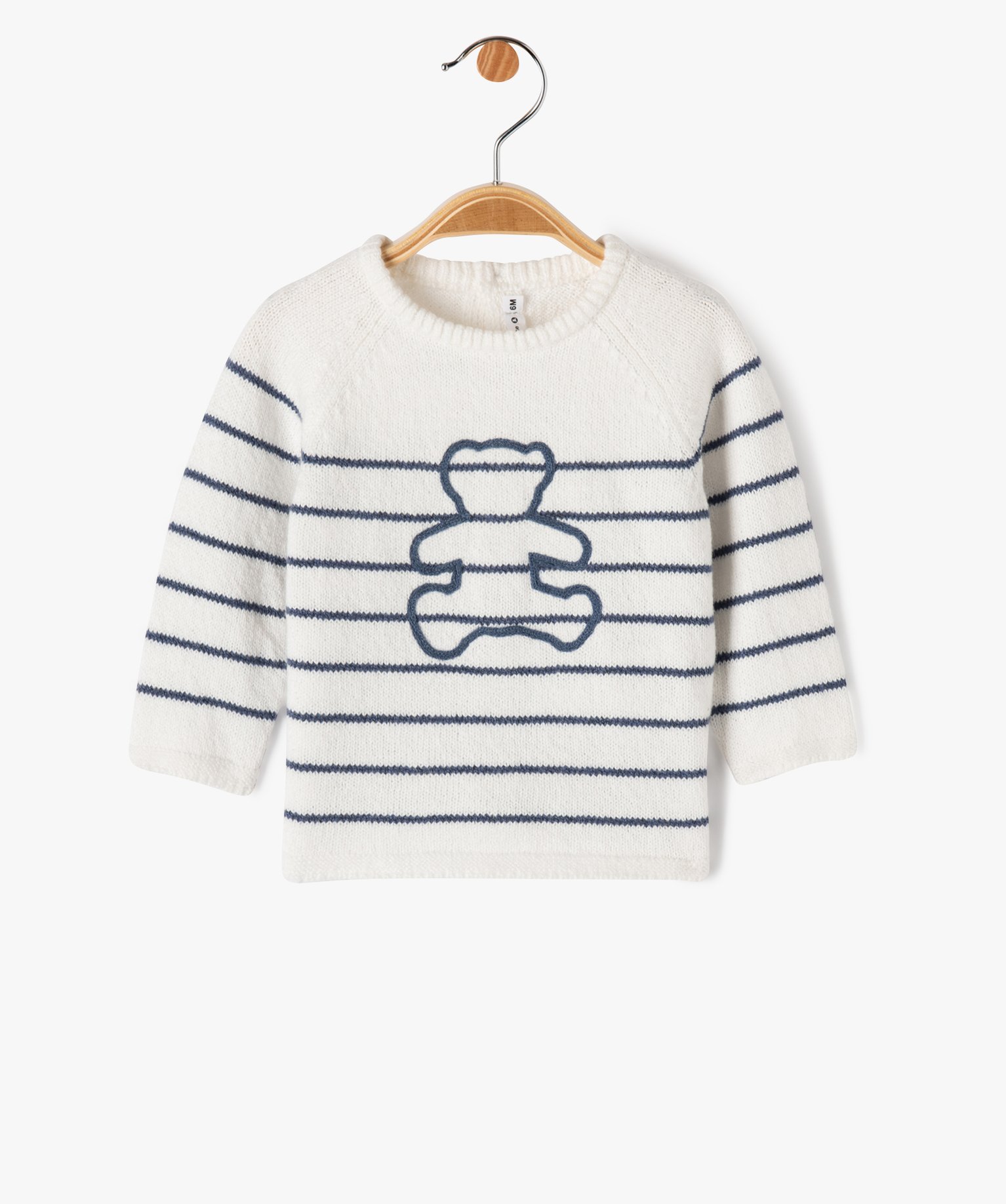 Pull rayé à dos boutonné bébé - LuluCastagnette gris | GEMO