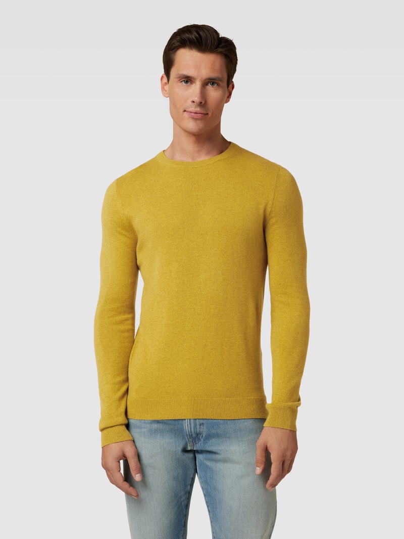 Strickpullover in melierter Optik in senfgelb meliert