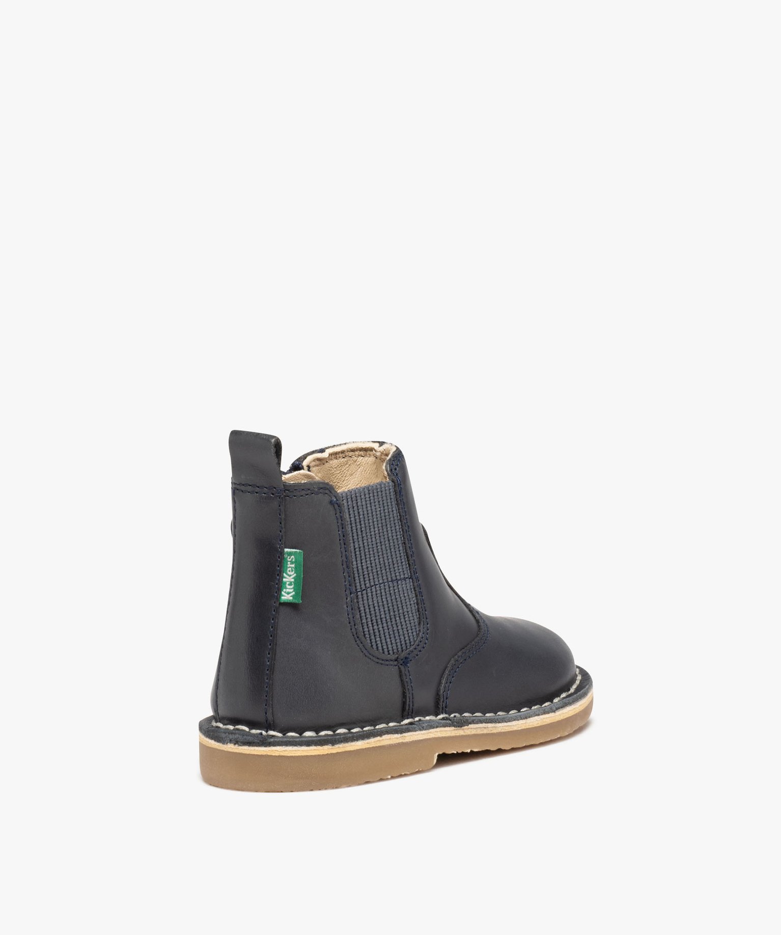 Boots bébé fille en cuir uni style Chelsea - Kickers marine | GEMO