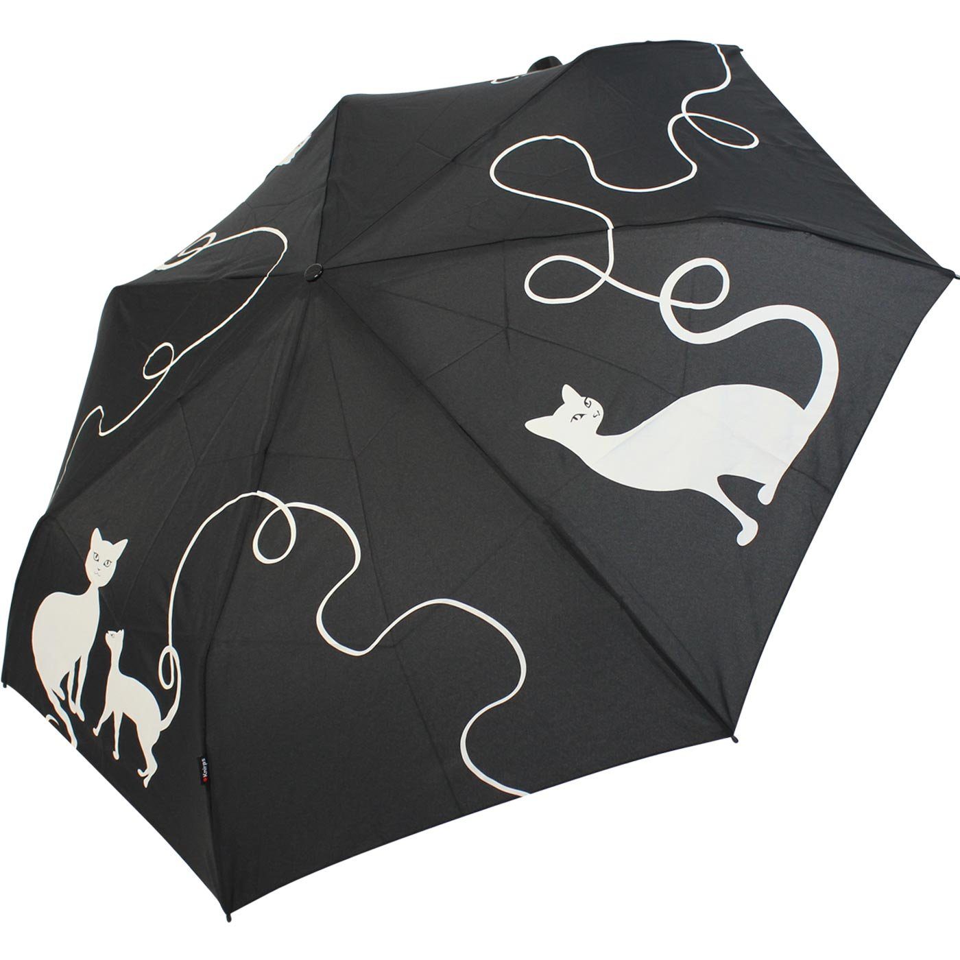 Knirps® Taschenregenschirm Slim Duomatic mit Auf-Zu-Automatik - kitty, immer mit dabei, passt in jede Tasche