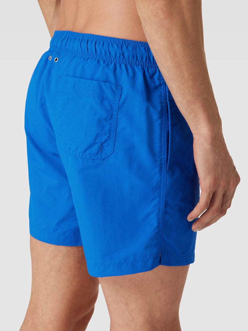 Badehose mit Label-Stitching in royalblau
