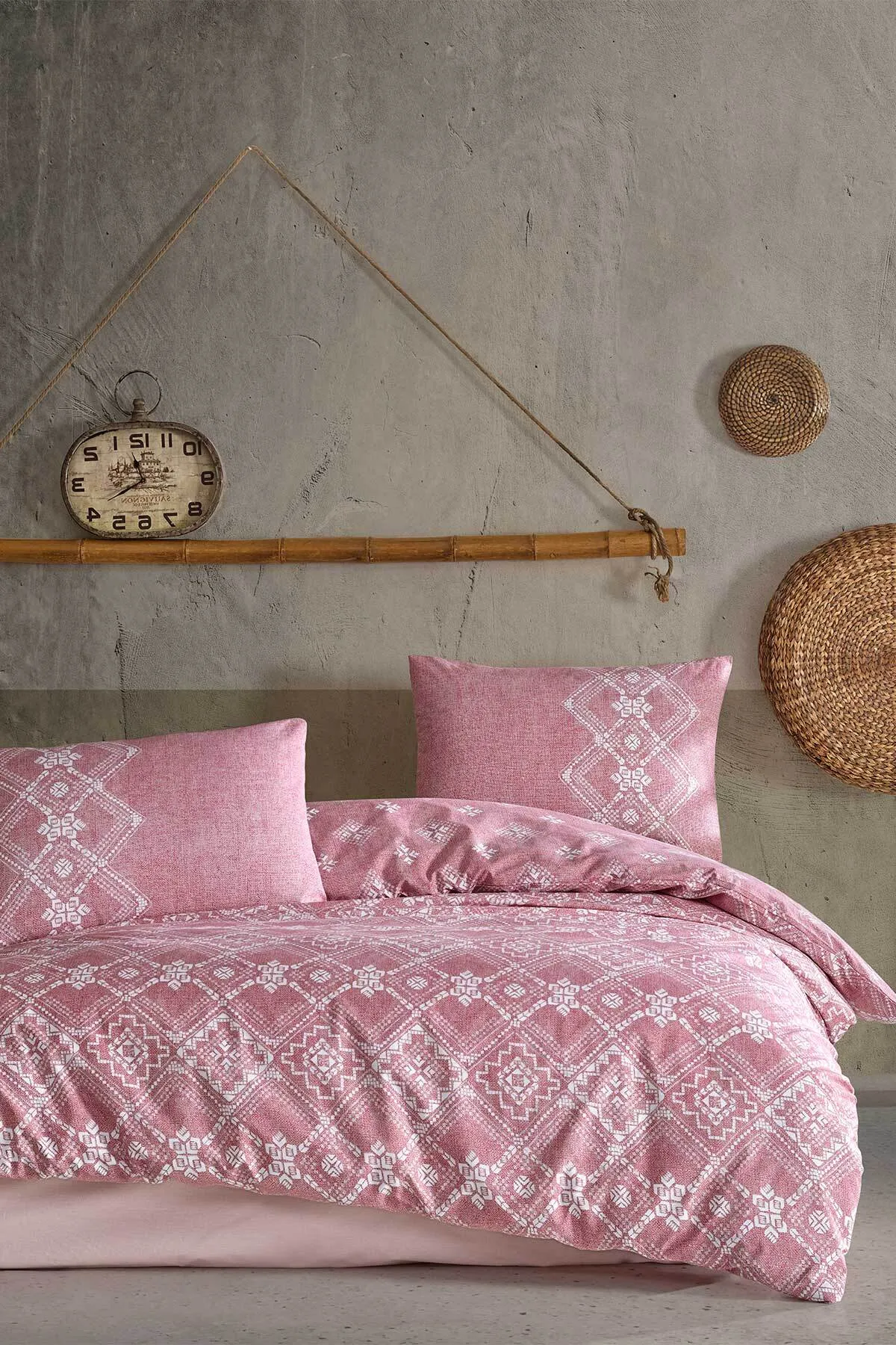 Elart  Bliss Spannbettbezug-Set für Einzelbett, 100 % natürliche Baumwolle, Ranforce, 3-teilig, Puder