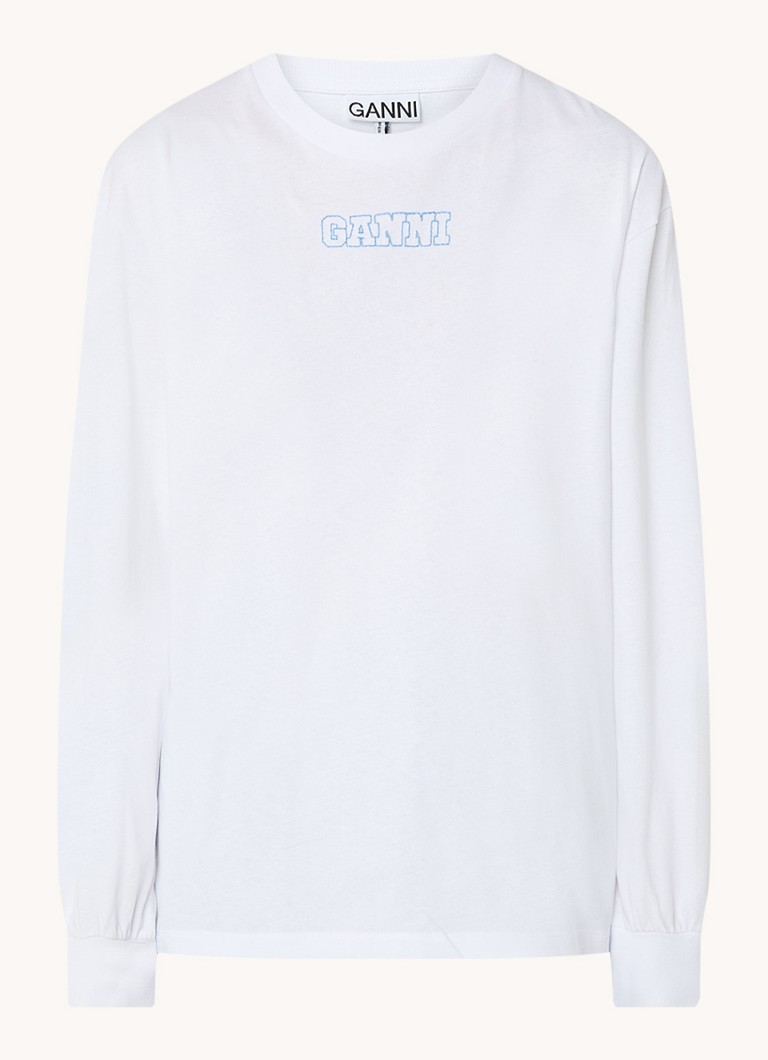 Ganni  Longsleeve met logoborduring en backprint