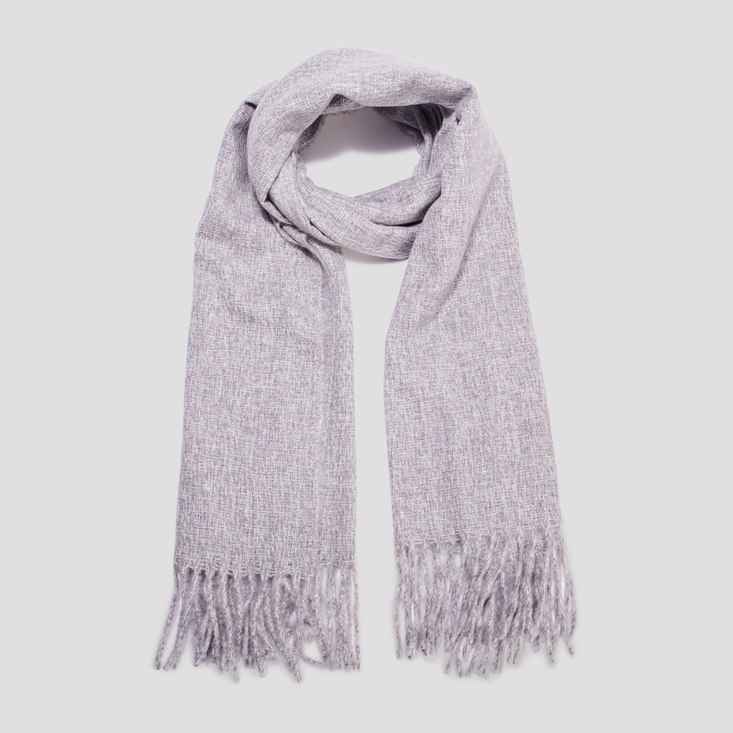 Écharpe à franges gris femme | La Halle