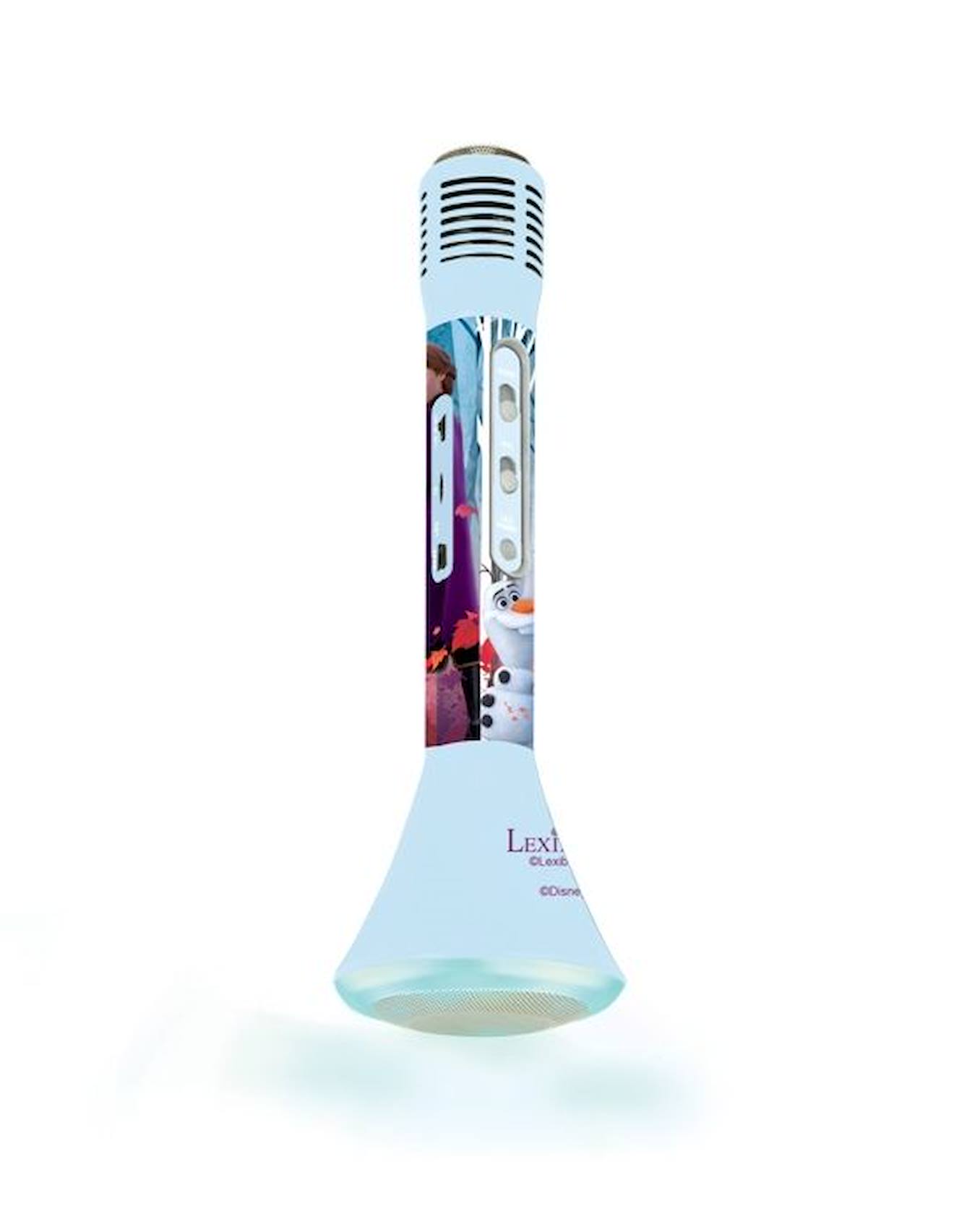 Micro Karaoké sans fil avec enceinte Bluetooth® intégrée, lumières et changement de voix Reine des Neiges bleu