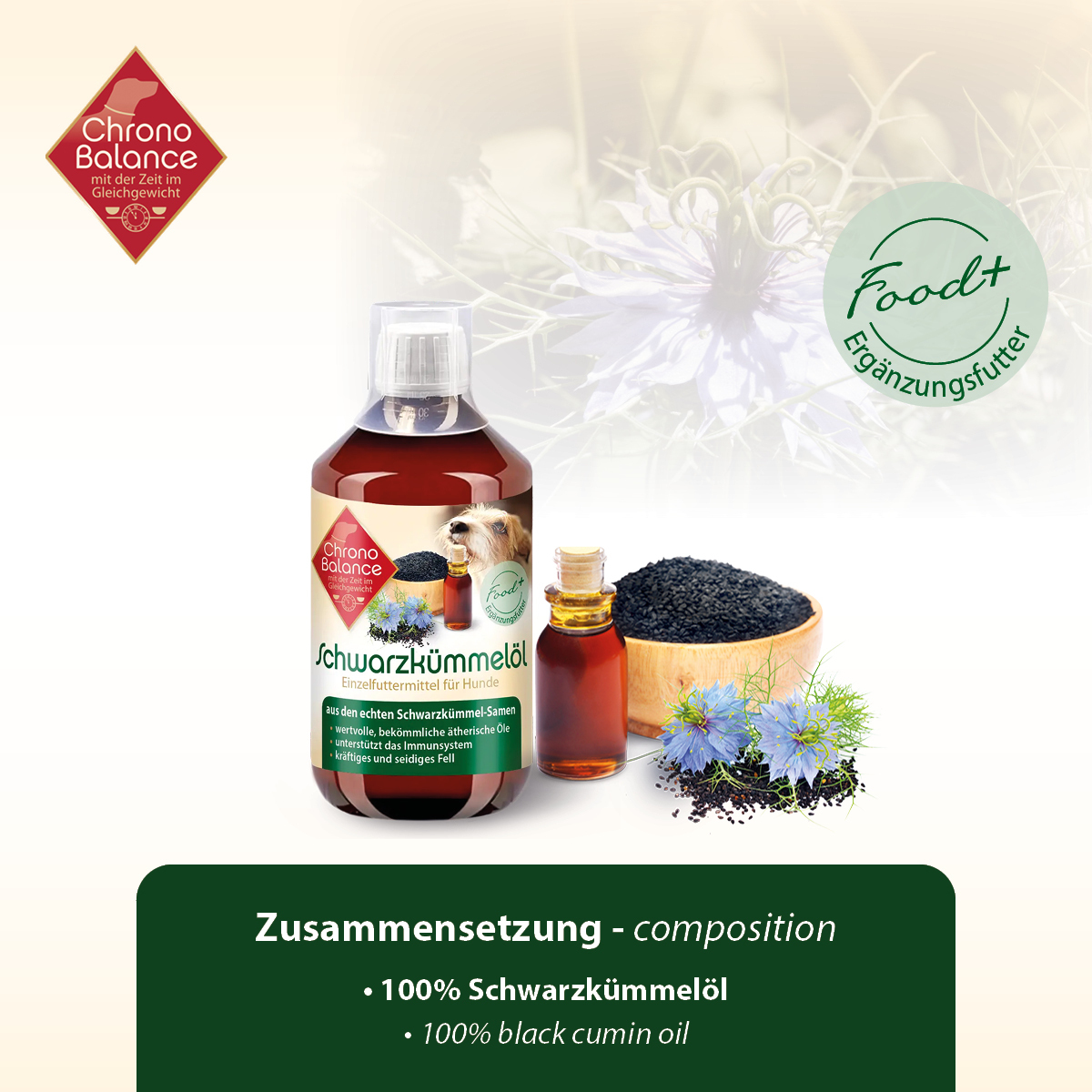 ChronoBalance Ergänzungsfutter & Aufzucht ChronoBalance Schwarzkümmelöl 250 ml