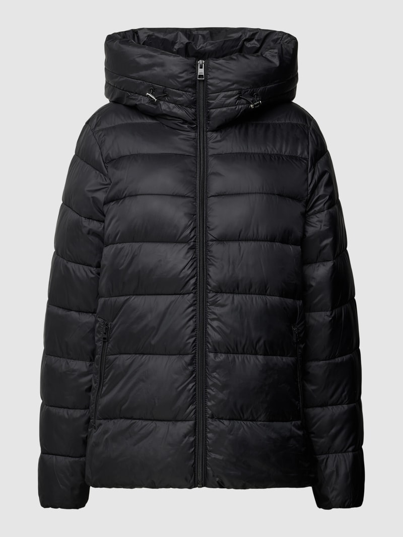 Steppjacke mit seitlichen Eingrifftaschen in schwarz