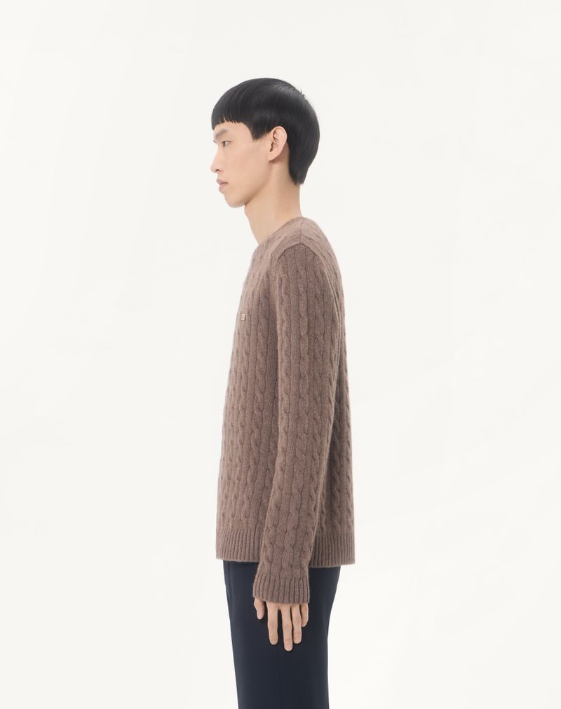 Valentino kasjmier kabeltrui met V-logo
