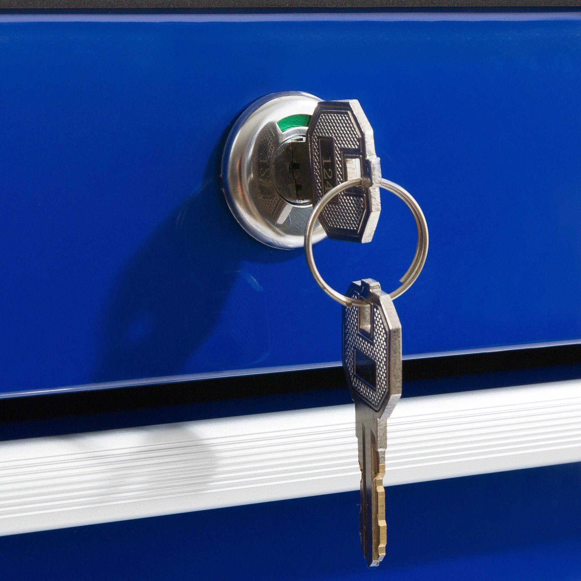 Arebos Werkstattwagen Werkstattwagen 5 Fächer, zentral abschließbar, blau, (Set, Werstattwagen 5 Schubladen blau)
