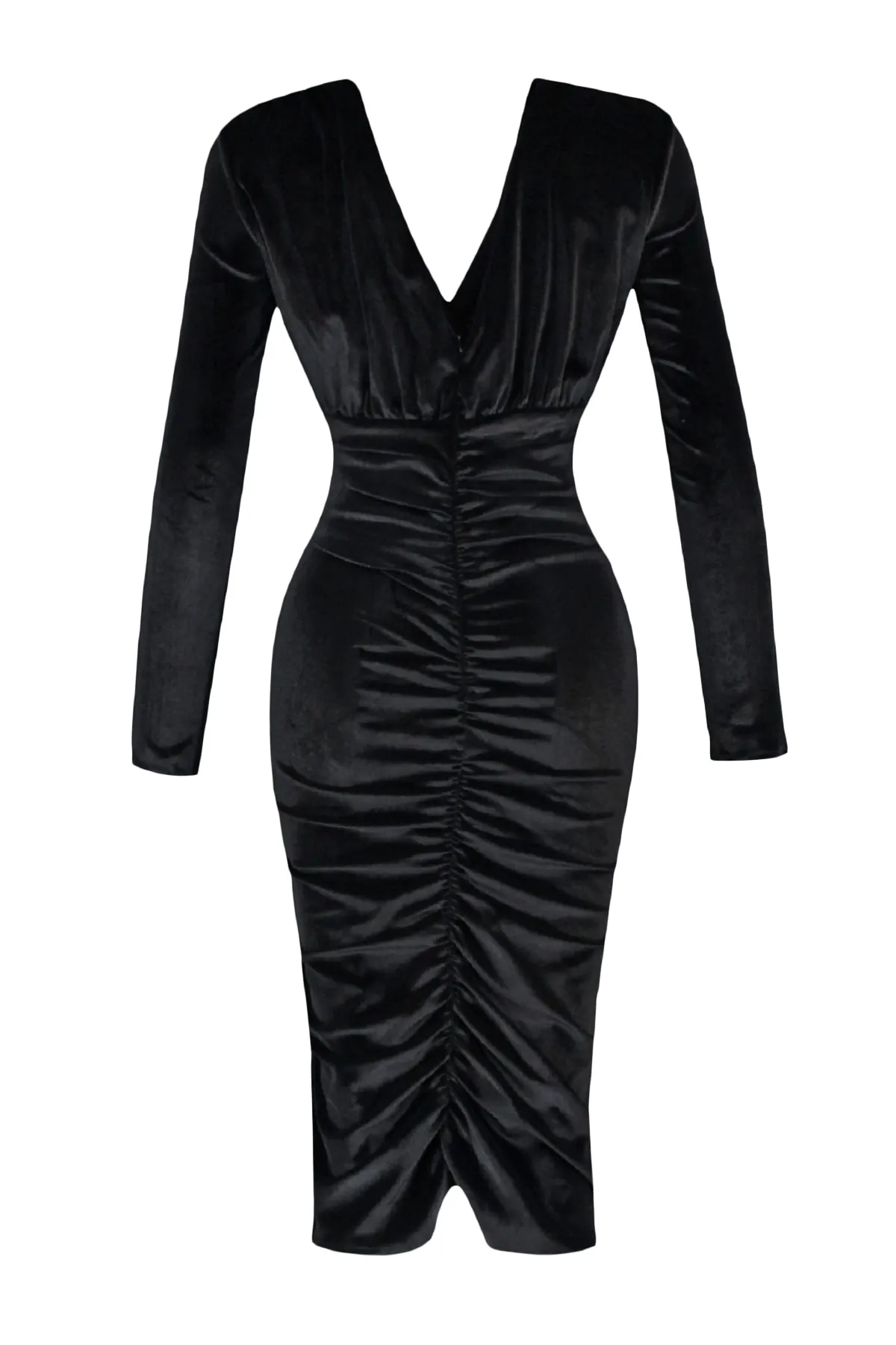 Trendyol Collection  Schwarzes, drapiertes, detailliertes Abendkleid TPRAW23EL00128