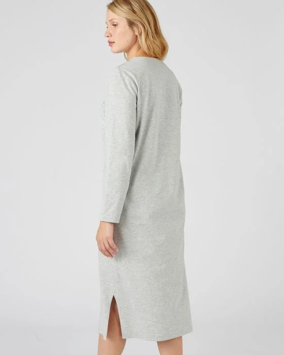 Chemise de nuit manches longues, maille jersey