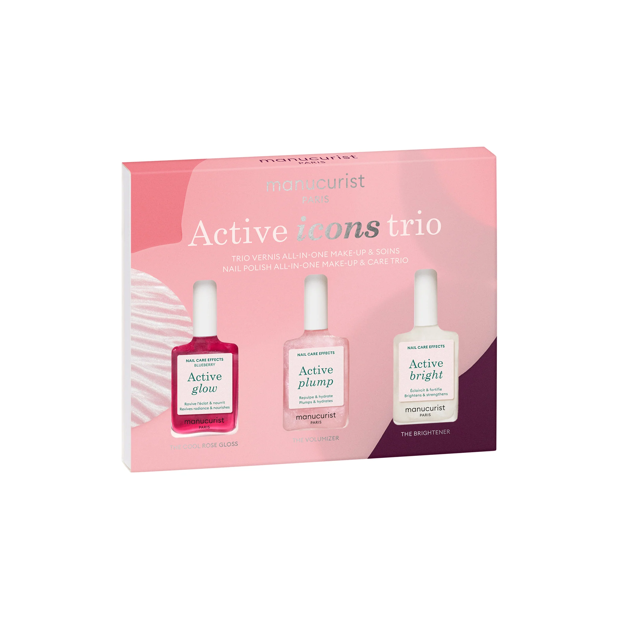 Set de tratamientos para uñas Active Icons Trio - Edición limitada Navidad 2025 - Set de maquillaje, tratamiento para uñas, esmalte de uñas